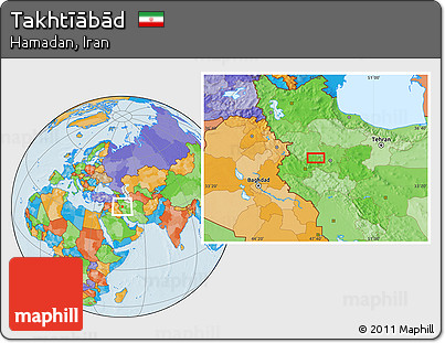 Political Location Map of Takhtīābād