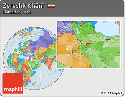 Political Location Map of Zereshk Khānī