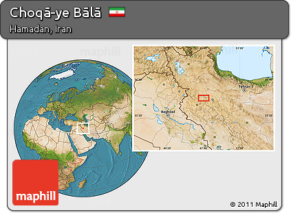 Satellite Location Map of Choqā-ye Bālā