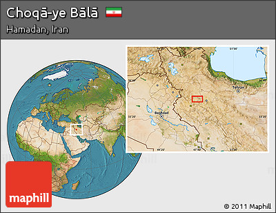 Satellite Location Map of Choqā-ye Bālā