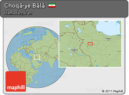 Savanna Style Location Map of Choqā-ye Bālā