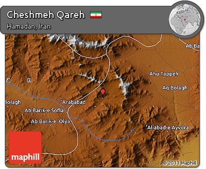 Physical Map of Cheshmeh Qareh