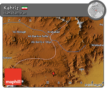 Physical Map of Kahrīz