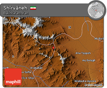 Physical Map of Shīrvāneh