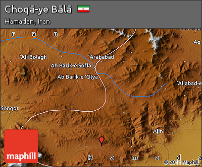 Physical Map of Choqā-ye Bālā