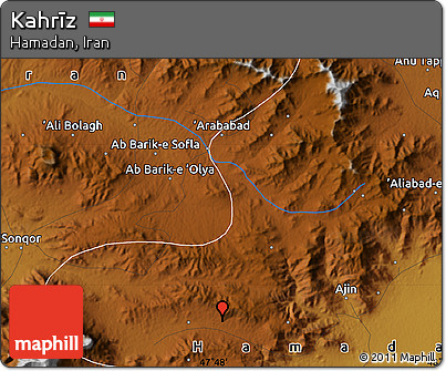 Physical Map of Kahrīz