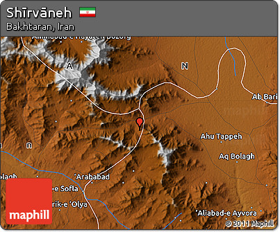 Physical Map of Shīrvāneh