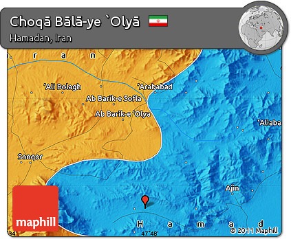 Political Map of Choqā Bālā-ye `Olyā