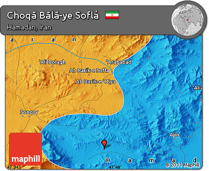 Political Map of Choqā Bālā-ye Soflá
