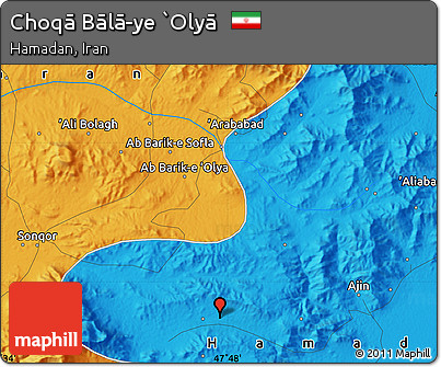 Political Map of Choqā Bālā-ye `Olyā