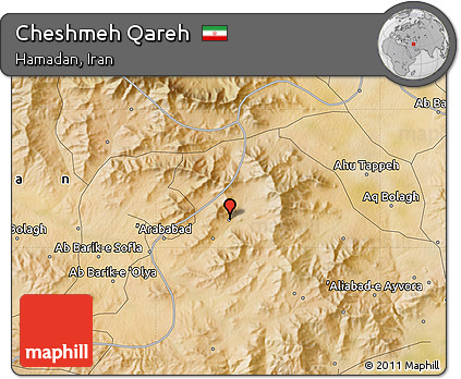Satellite Map of Cheshmeh Qareh