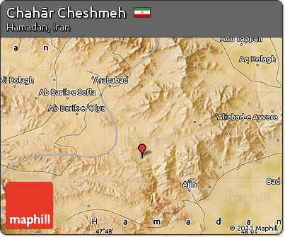 Satellite Map of Chahār Cheshmeh