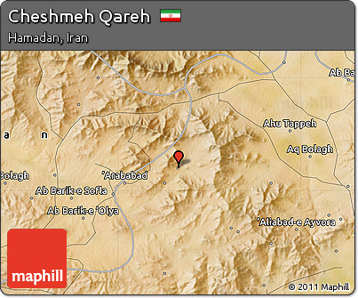 Satellite Map of Cheshmeh Qareh