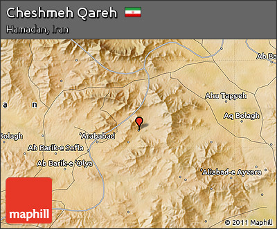 Satellite Map of Cheshmeh Qareh
