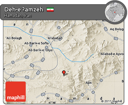 Shaded Relief Map of Deh-e Ḩamzeh