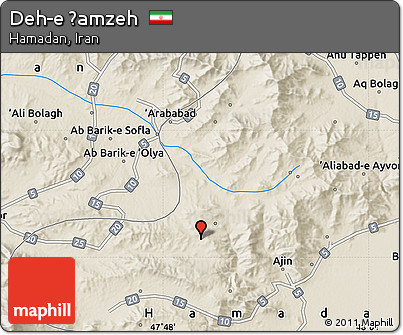 Shaded Relief Map of Deh-e Ḩamzeh