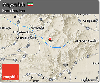 Shaded Relief Map of Mayvaleh