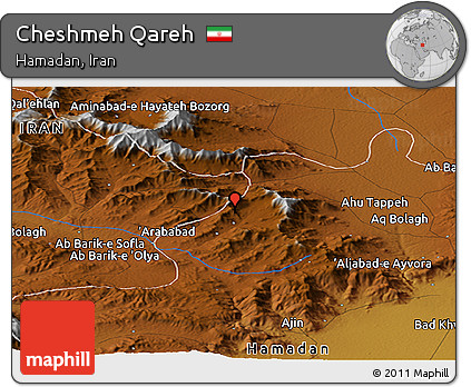 Physical Panoramic Map of Cheshmeh Qareh