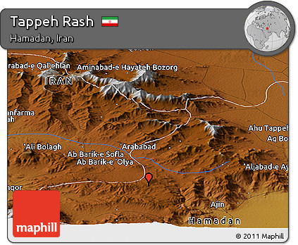 Physical Panoramic Map of Tappeh Rash