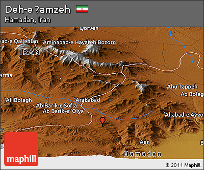Physical Panoramic Map of Deh-e Ḩamzeh