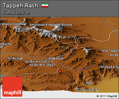 Physical Panoramic Map of Tappeh Rash