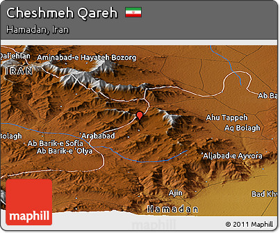 Physical Panoramic Map of Cheshmeh Qareh