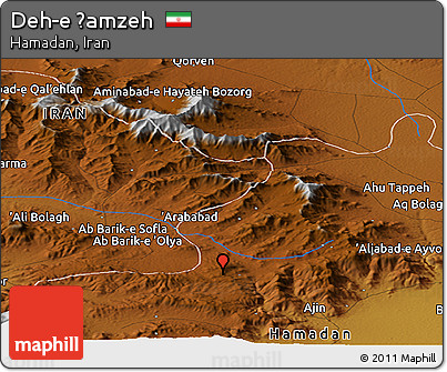 Physical Panoramic Map of Deh-e Ḩamzeh