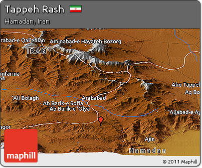 Physical Panoramic Map of Tappeh Rash