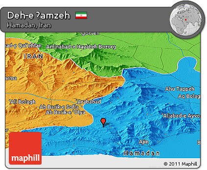 Political Panoramic Map of Deh-e Ḩamzeh