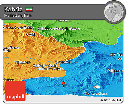 Political Panoramic Map of Kahrīz