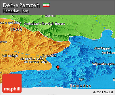 Political Panoramic Map of Deh-e Ḩamzeh