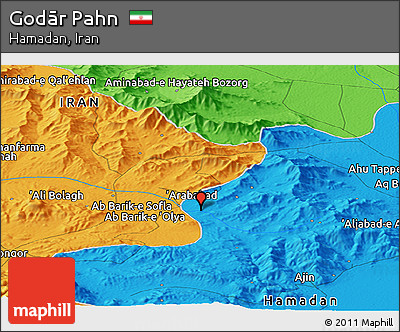 Political Panoramic Map of Godār Pahn