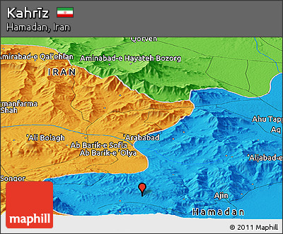 Political Panoramic Map of Kahrīz