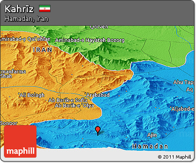 Political Panoramic Map of Kahrīz