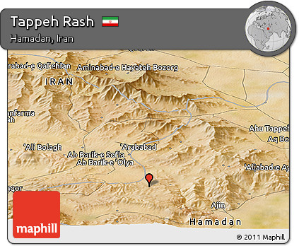 Satellite Panoramic Map of Tappeh Rash