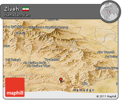 Satellite Panoramic Map of Zīveh
