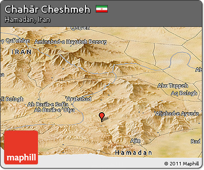Satellite Panoramic Map of Chahār Cheshmeh