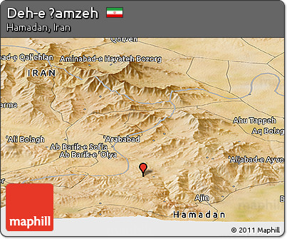 Satellite Panoramic Map of Deh-e Ḩamzeh