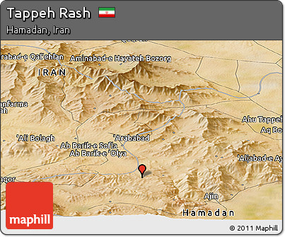 Satellite Panoramic Map of Tappeh Rash