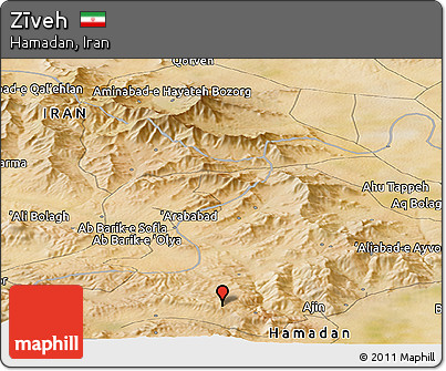 Satellite Panoramic Map of Zīveh