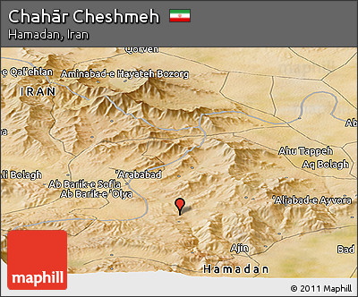 Satellite Panoramic Map of Chahār Cheshmeh