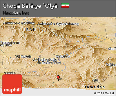 Satellite Panoramic Map of Choqā Bālā-ye `Olyā