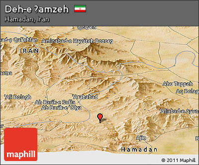 Satellite Panoramic Map of Deh-e Ḩamzeh