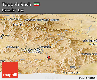 Satellite Panoramic Map of Tappeh Rash