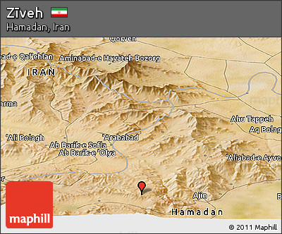 Satellite Panoramic Map of Zīveh