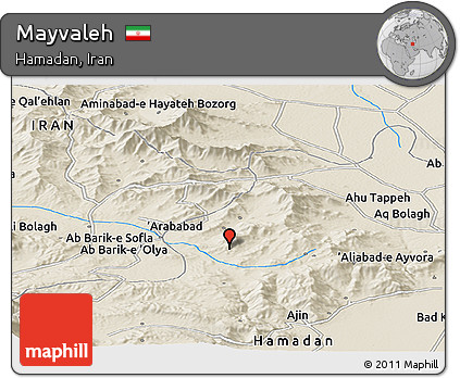 Shaded Relief Panoramic Map of Mayvaleh