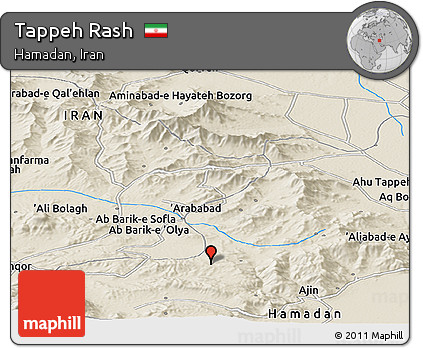 Shaded Relief Panoramic Map of Tappeh Rash