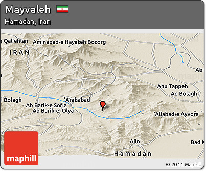 Shaded Relief Panoramic Map of Mayvaleh