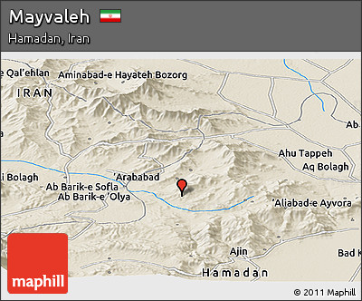 Shaded Relief Panoramic Map of Mayvaleh
