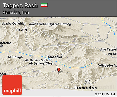 Shaded Relief Panoramic Map of Tappeh Rash